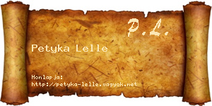 Petyka Lelle névjegykártya